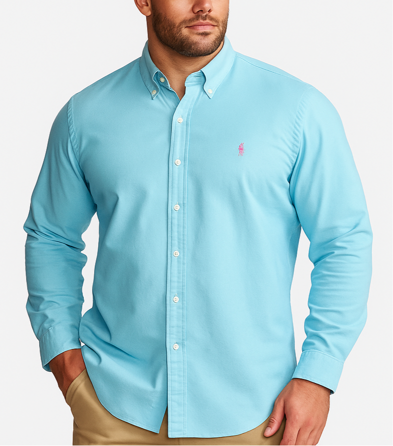 Camisa de botones Polo Ralph Lauren 🏇🏼 color celeste Talla XL Entalle Regular