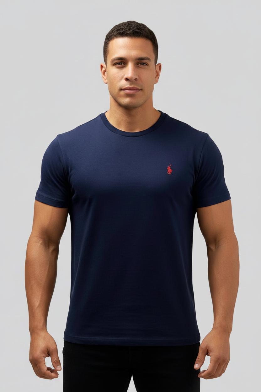 Camiseta cuello redondo Polo Ralph Lauren 🏇🏼 color azul navy Talla M Entalle Regular