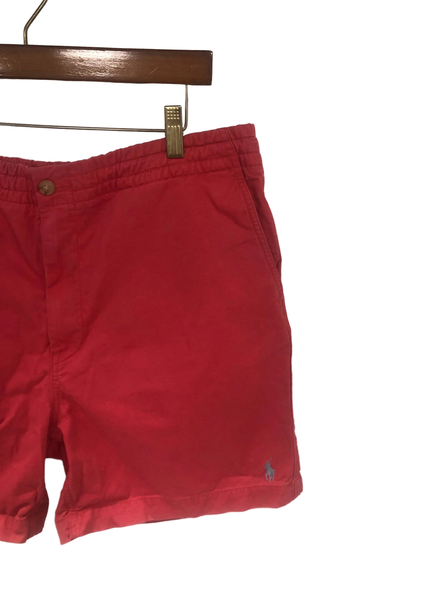 Short Casual Polo Ralph Lauren🏇 color rojo magenta Talla XL Entalle Clásico