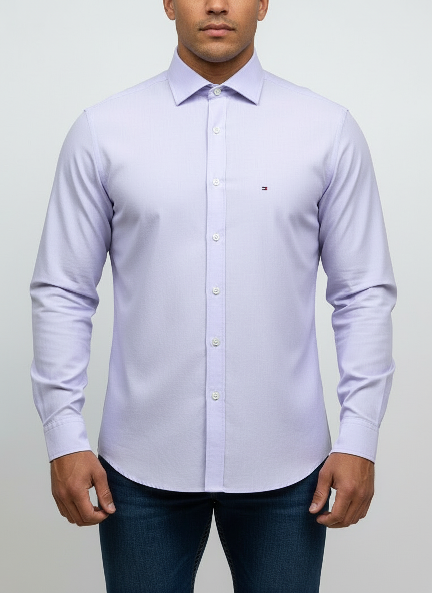 Camisa Tommy Hilfiger 🇺🇸 color Lila Talla XXL Entalle Regular (ver descripción)