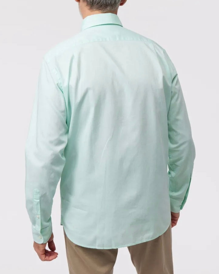 Camisa de botones Psycho Bunny 🐰  Oxford Color verde claro con logo tradicional Talla XL Entalle Regular