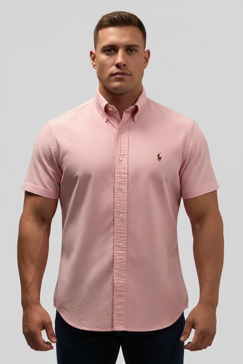 Camisa de botones Polo Ralph Lauren 🏇🏼 Oxford Color rosado claro Talla XXL Entalle Regular
