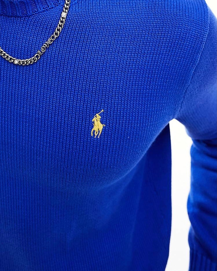 Camiseta cuello redondo Polo Ralph Lauren 🏇🏼 Waffle color azul manga larga Talla L