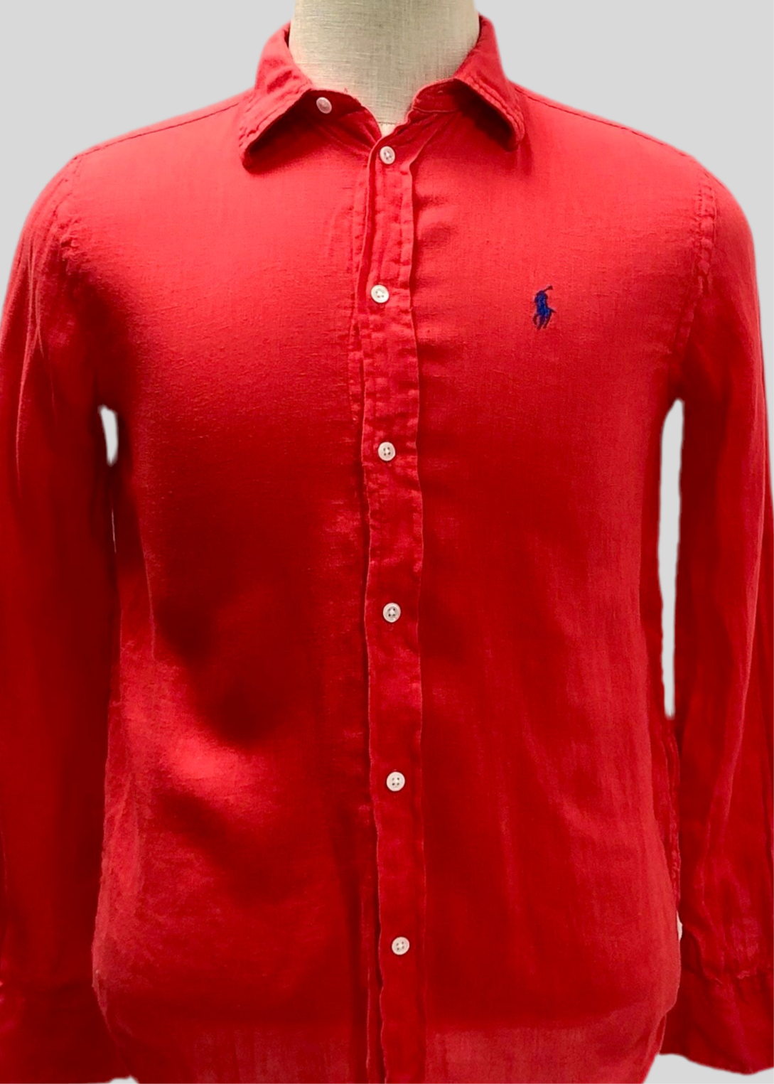 Camisa de botones Polo Ralph Lauren 🏇🏼 De Lino en color rojo Talla S Entalle Regular