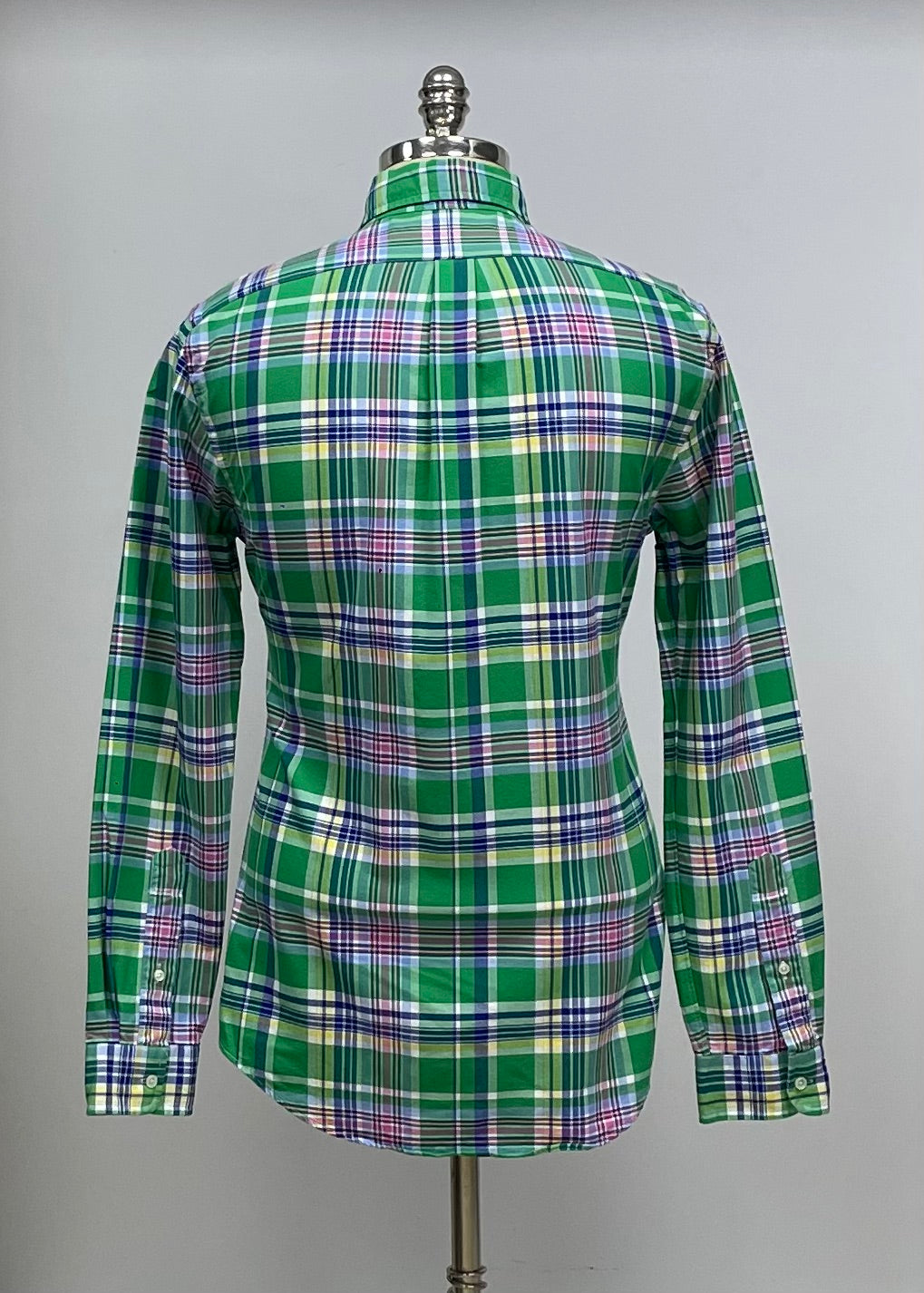 Camisa Polo Ralph Lauren 🏇🏼 Oxford con patron de cuadros tartán en color verde, azul, amarillo y rosado Talla M Entalle Slim Fit