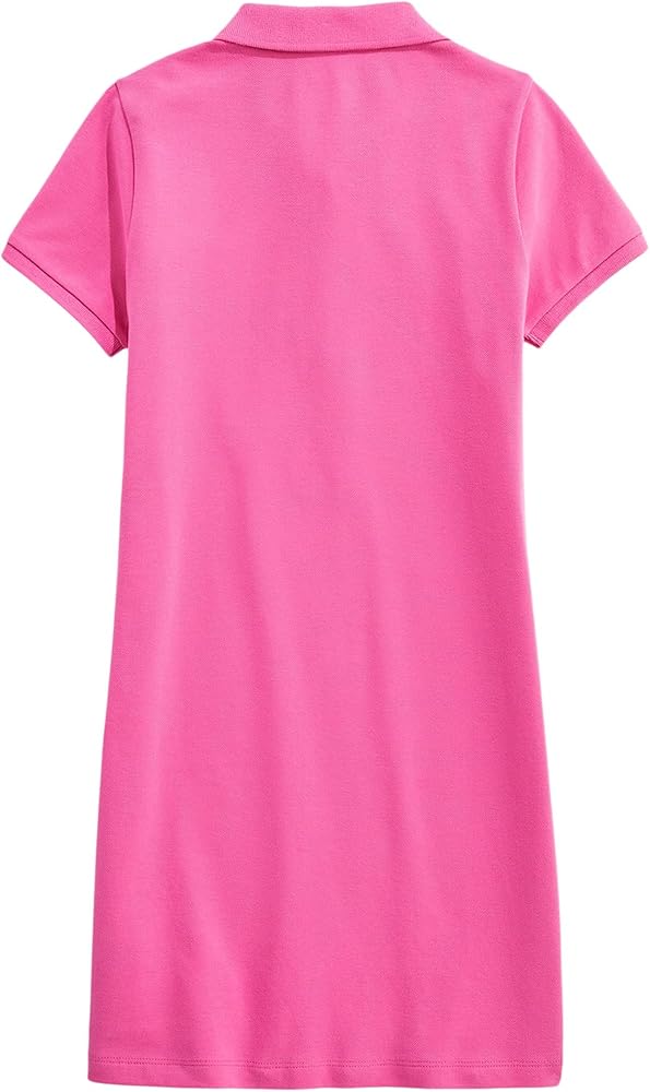 Vestido de niña Vineyard Vines 🐳 color rosado intenso y logo en letras azul Talla XS (5-6) Entalle Regular