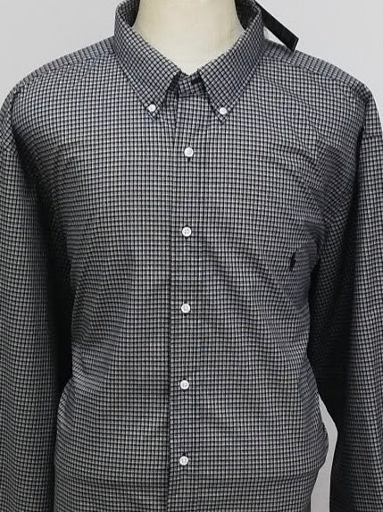 Camisa Polo Ralph Lauren 🏇🏼 con patron de cuadros en negro y blanco Talla 3XL Entalle Regular