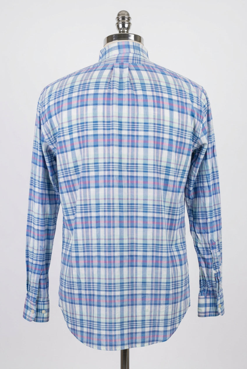 Camisa de botones Vineyard Vines 🐳 color blanco de cuadros en verde, azul y rosado Talla M Entalle Slim Fit