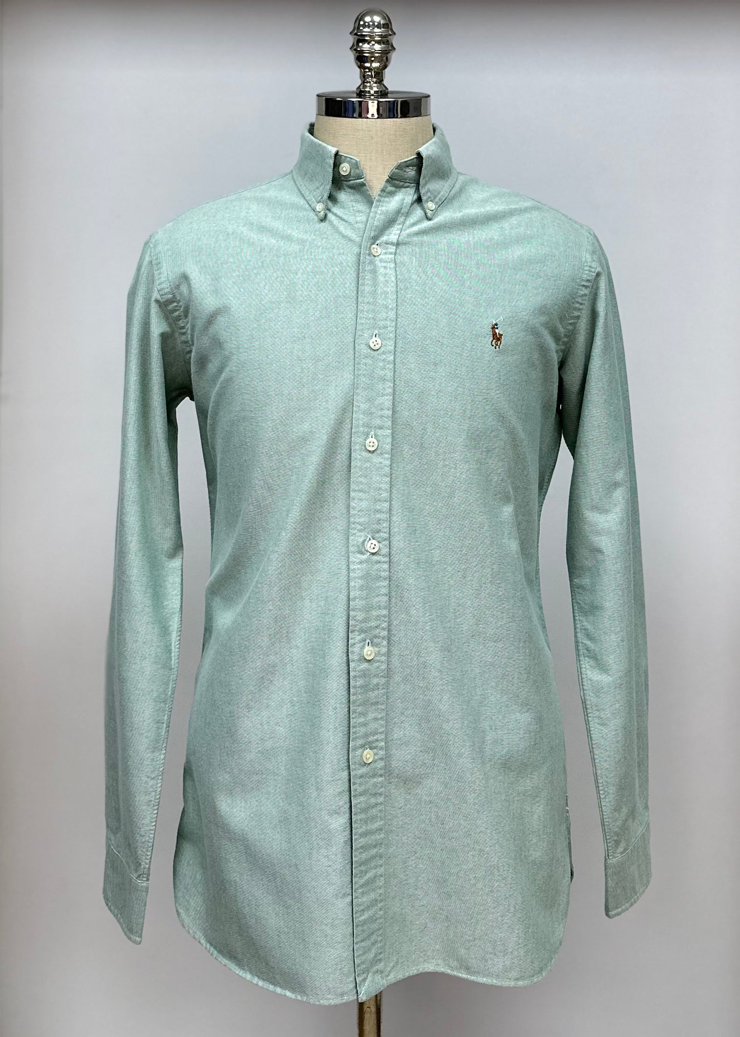 Camisa de botones Polo Ralph Lauren 🏇🏼 Oxford en color verde menta Talla L Entalle Clásico