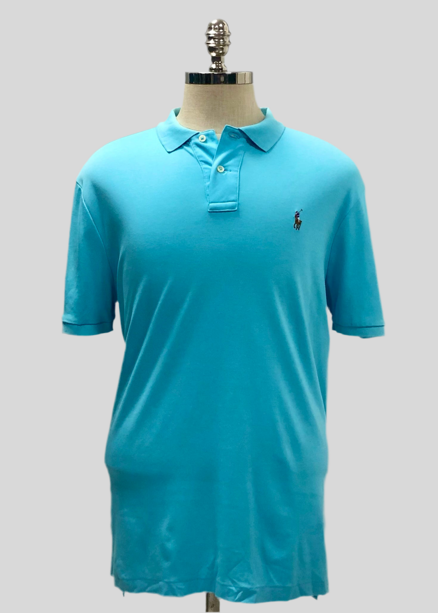 Camiseta Polo Ralph Lauren 🏇🏼color turquesa Talla XL Entalle Regular (ver descripción)