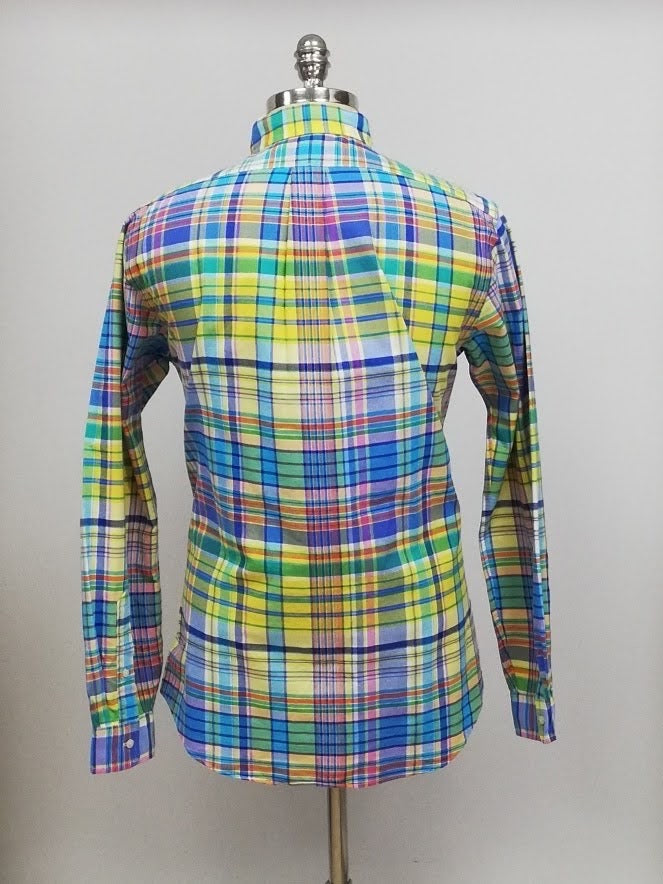 Camisa Polo Ralph Lauren 🏇🏼 con patron de cuadros tartán multicolor Talla M Entalle Clásico