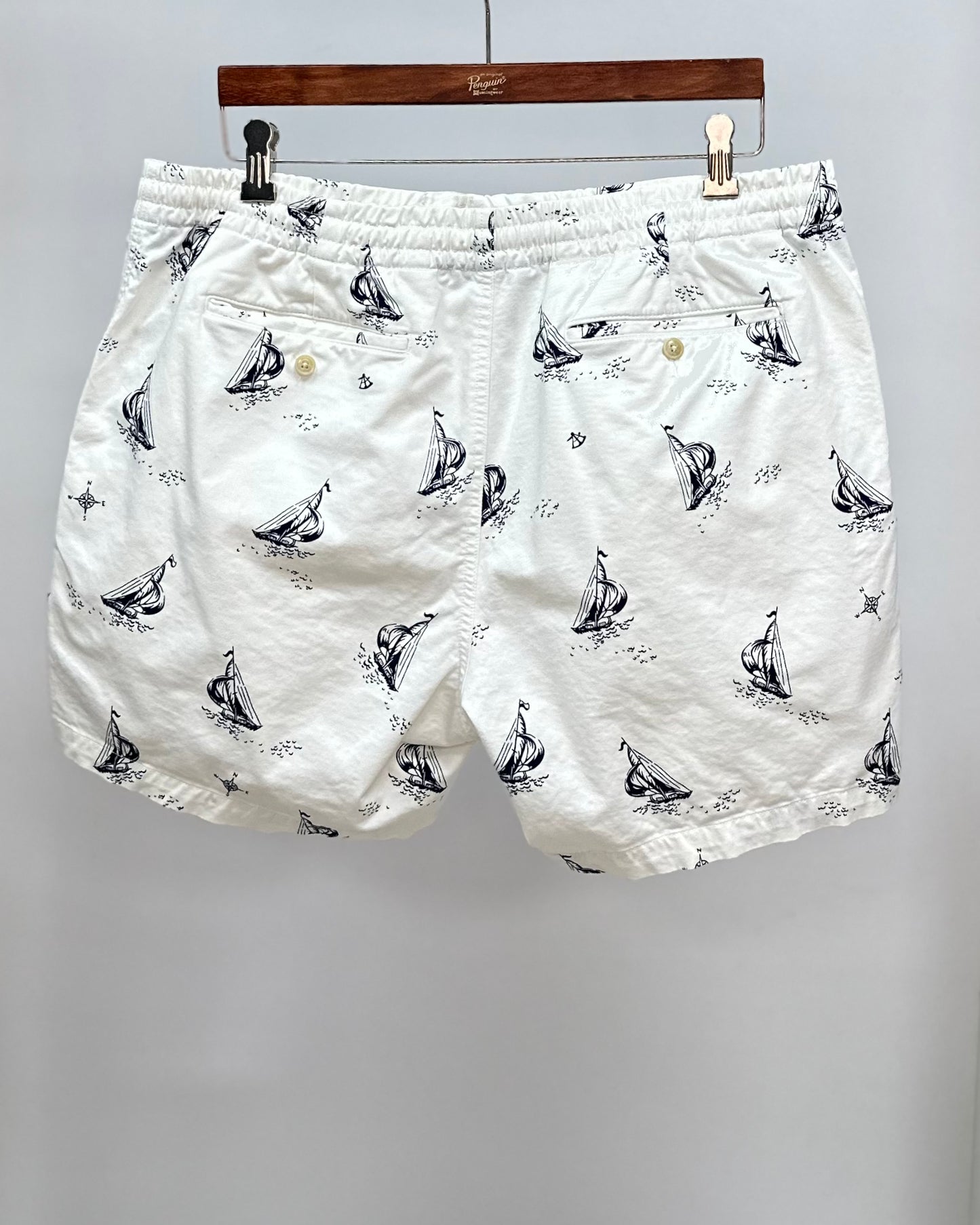 Short Casual Polo Ralph Lauren Color blanco con diseño de Veleros Talla XL