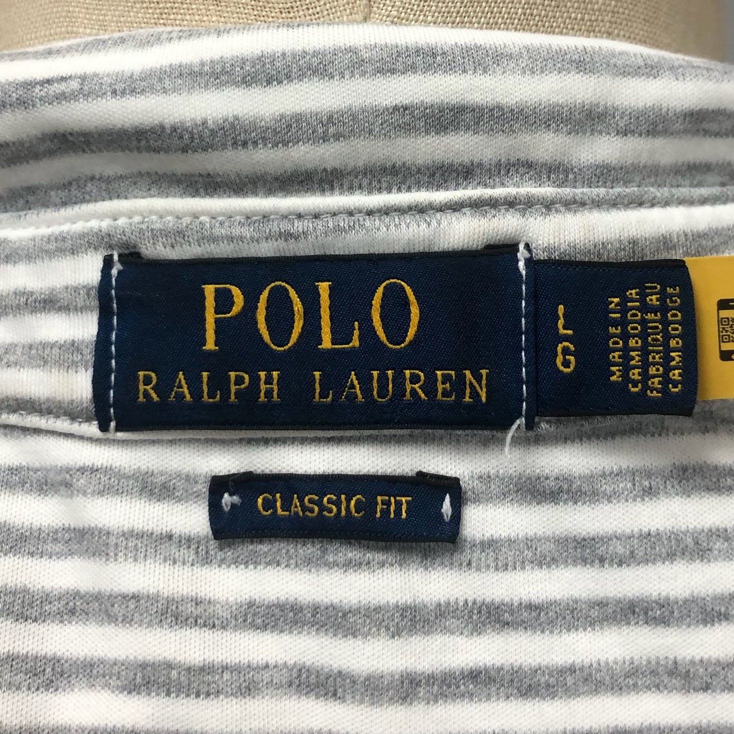 Camiseta Polo Ralph Lauren 🏇🏼 de rayas en color gris y blanco Talla L Entalle Clásico