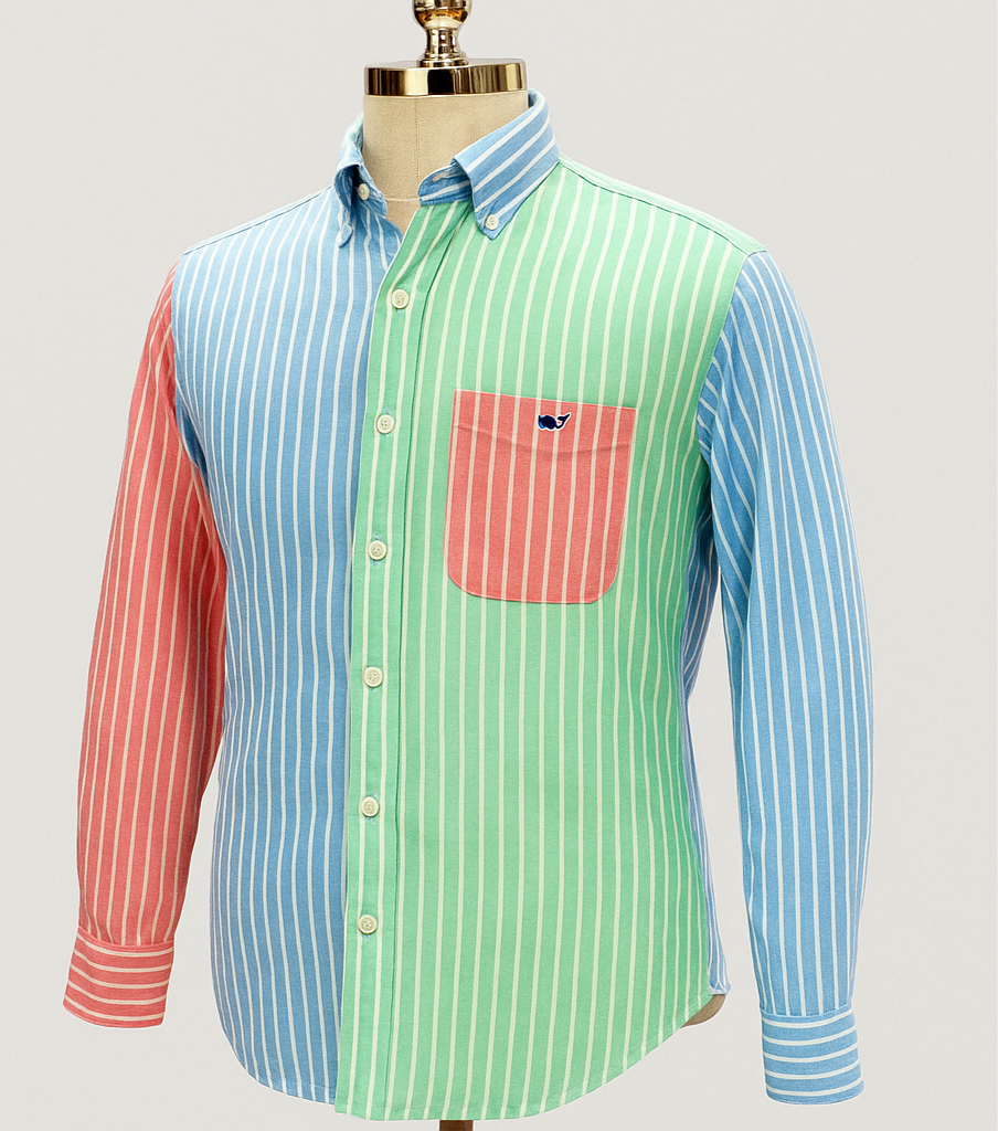 Camisa de botones Vineyard Vines 🐳 De Lino con patrón de rayas multicolor Talla S Entalle Clásico