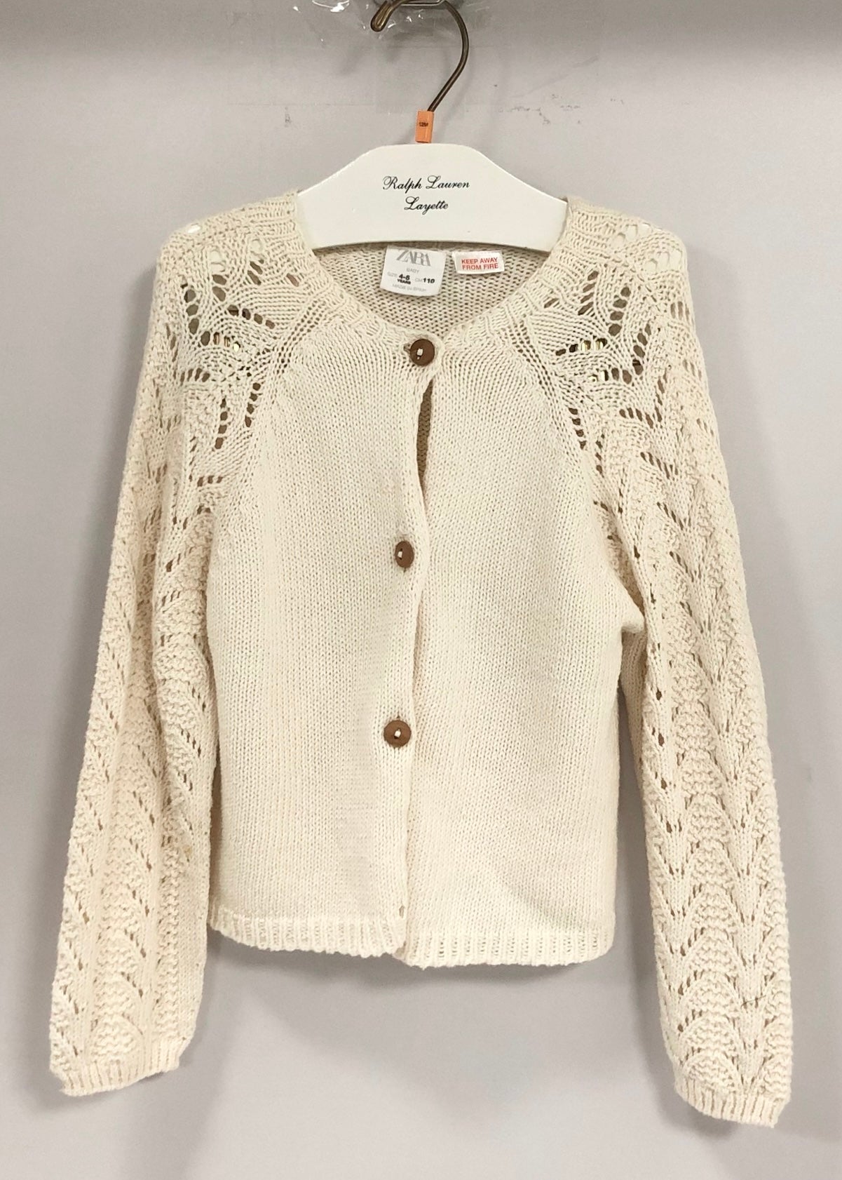 Cárdigan de niña Zara 🇪🇸 Color crema claro Talla 4