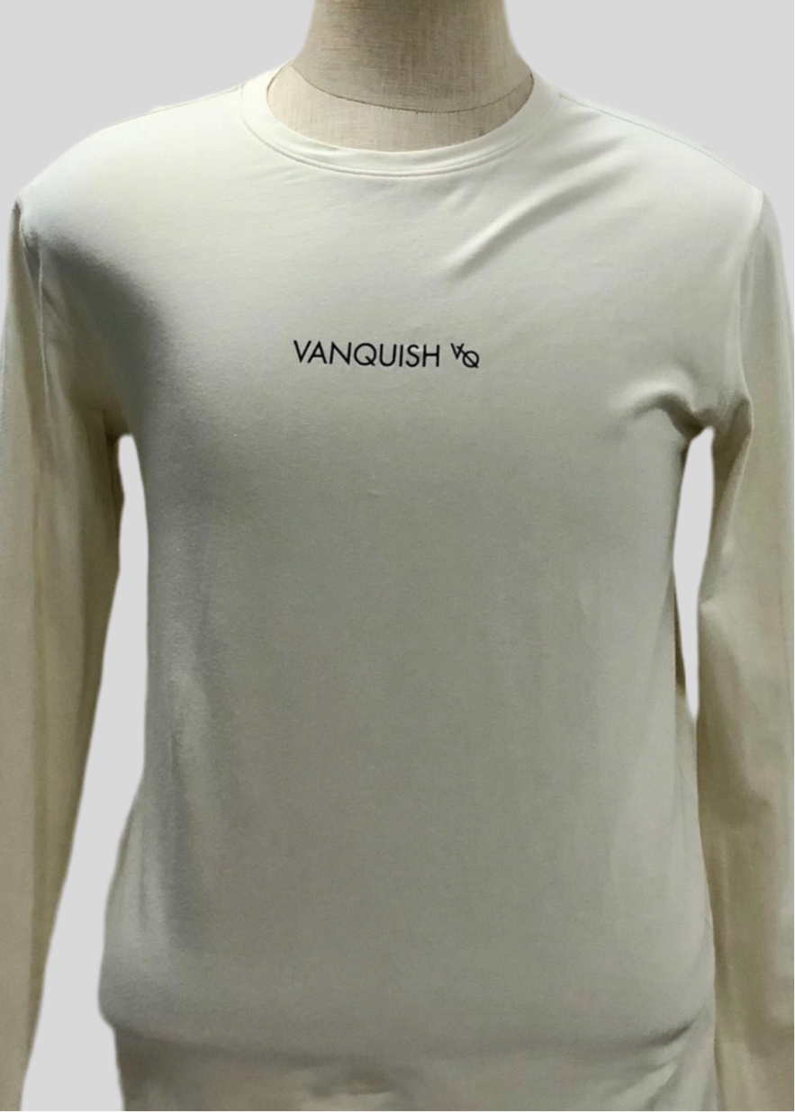 Camiseta de entrenamiento Vanquish 🏋🏽 color blanco y logo en negro Talla M