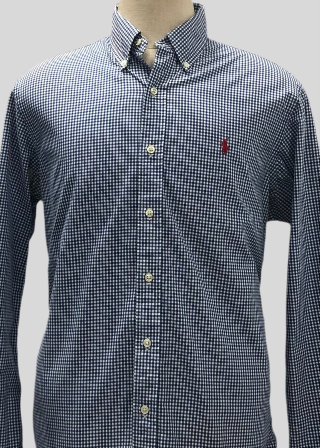 Camisa de botones Polo Ralph Lauren 🏇🏼 de cuadros gingham en color azul y blanco Talla L Entalle Regular (ver descripción)