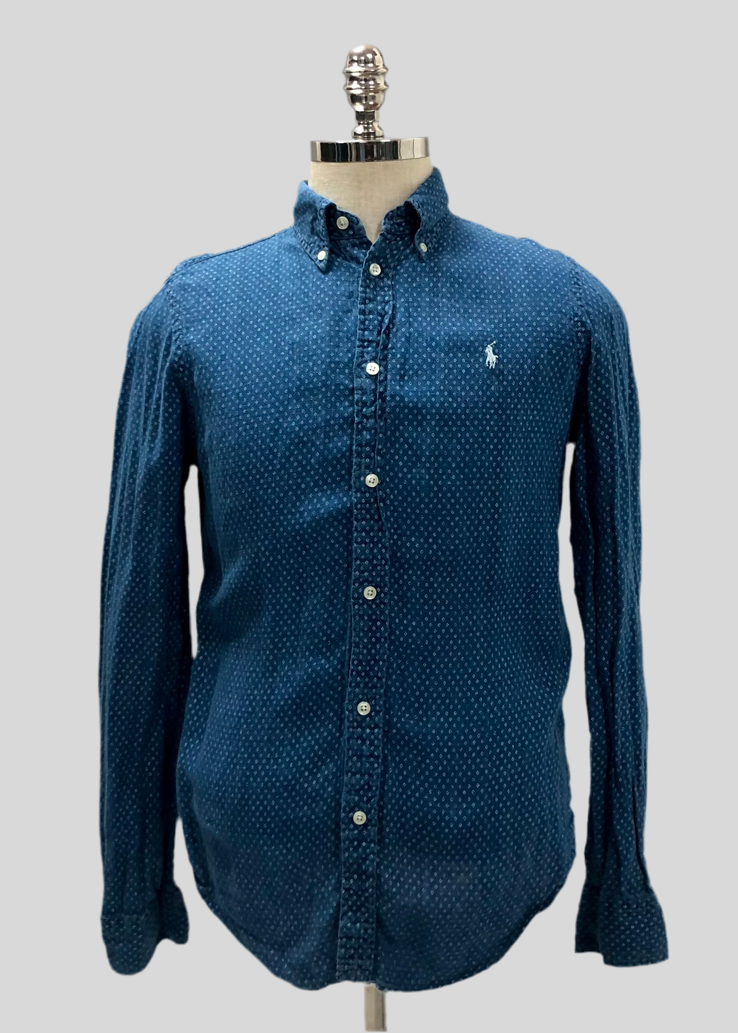 Camisa de botones Polo Ralph Lauren 🏇🏼 en color azul navy con diseño de Tríptico Talla L Entalle Regular