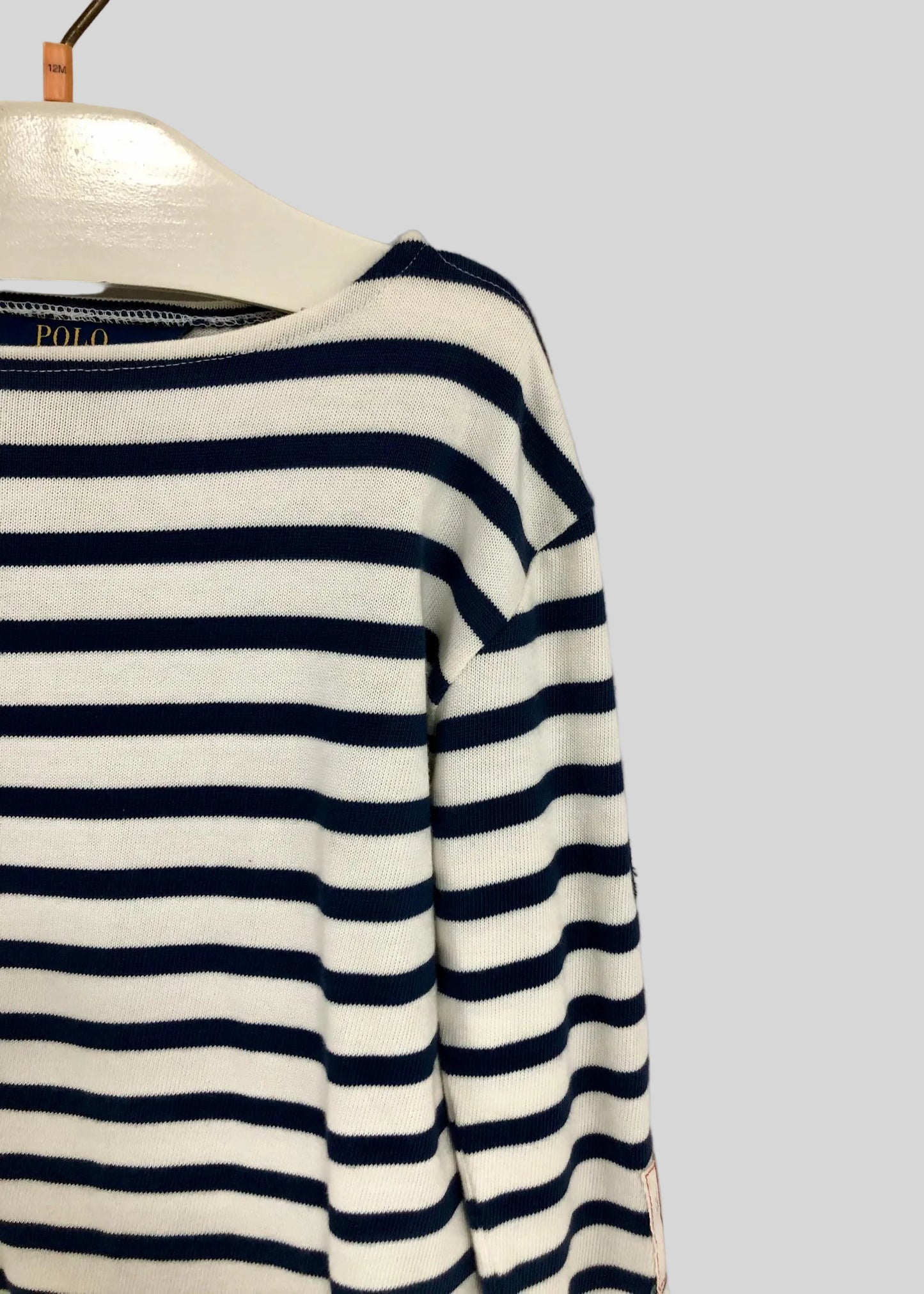 Sueter Jersey de niña Polo Ralph Lauren 🏇🏼 De rayas en color negro y blanco Talla S (6X)