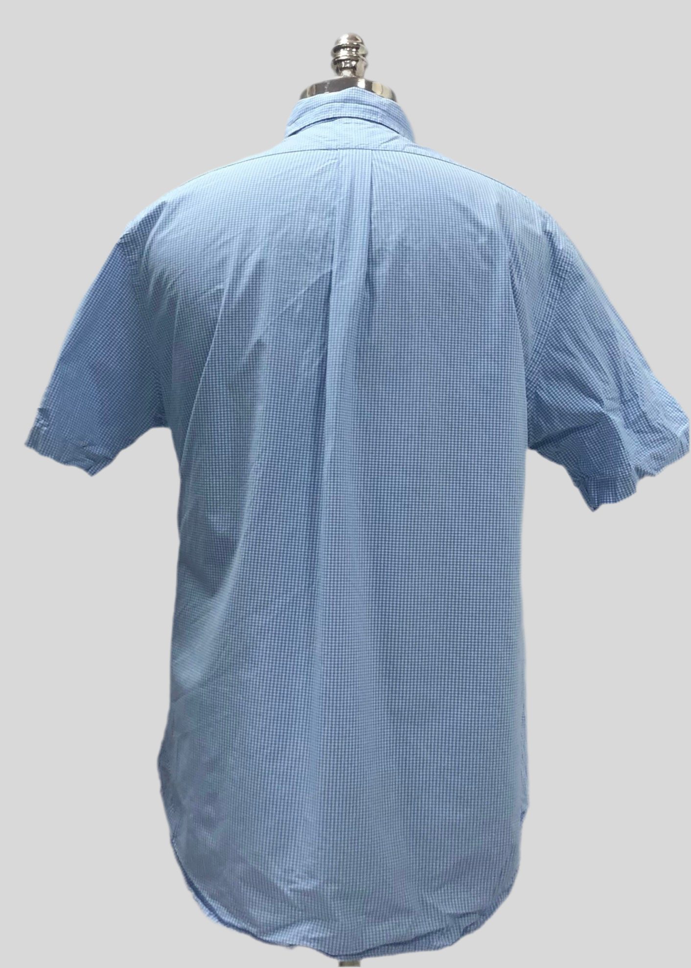 Camisa Polo Ralph Lauren 🏇🏼 con patrón de cuadros finos en celeste y blanco Talla XL Entalle Regular (ver descripción)