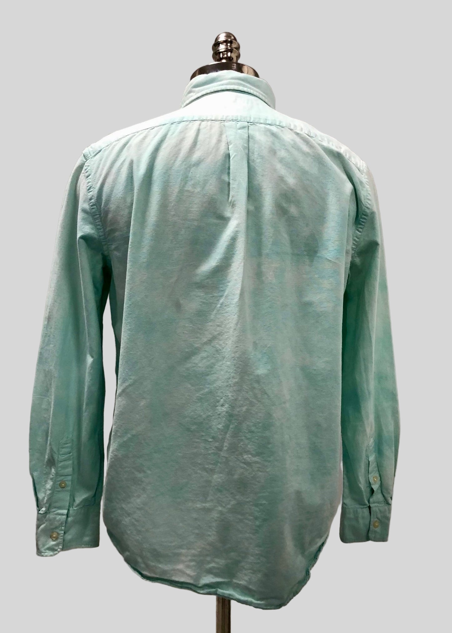 Camisa de mujer Polo Ralph Lauren 🏇🏼 Oxford con diseño tie-dye en turquesa y blanco Talla L Entalle Relaxed