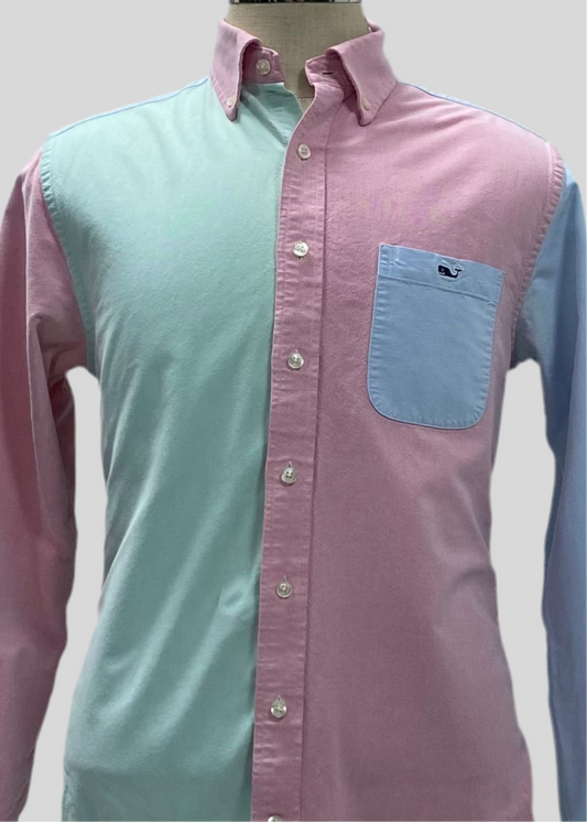 Camisa de botones Vineyard Vines 🐳 Oxford con franjas multicolor Talla M Entalle Slim Fit (ver descripción)