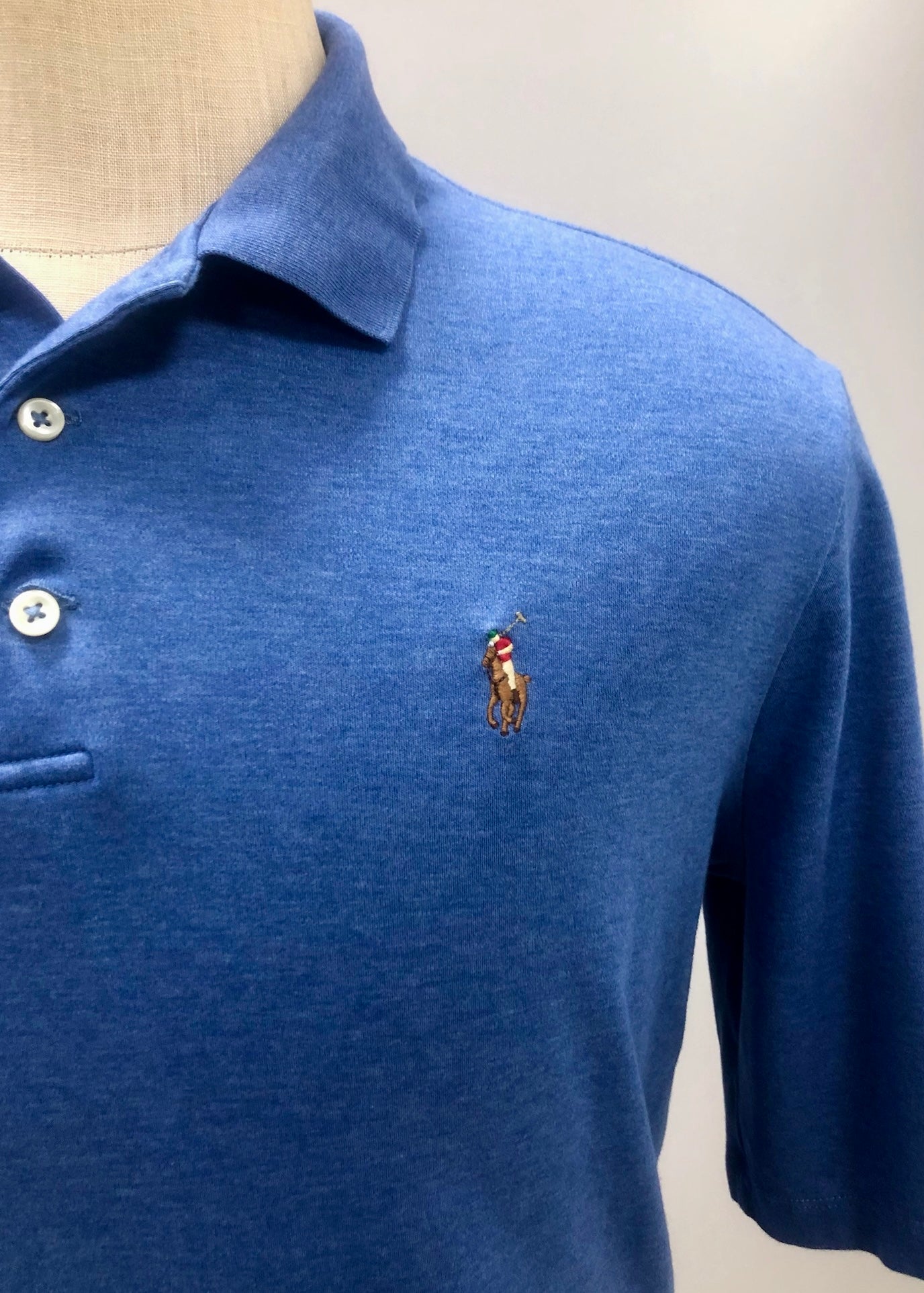 Camiseta Polo Ralph Lauren 🏇🏼Tela Pima color azul Talla L Entalle Clásico