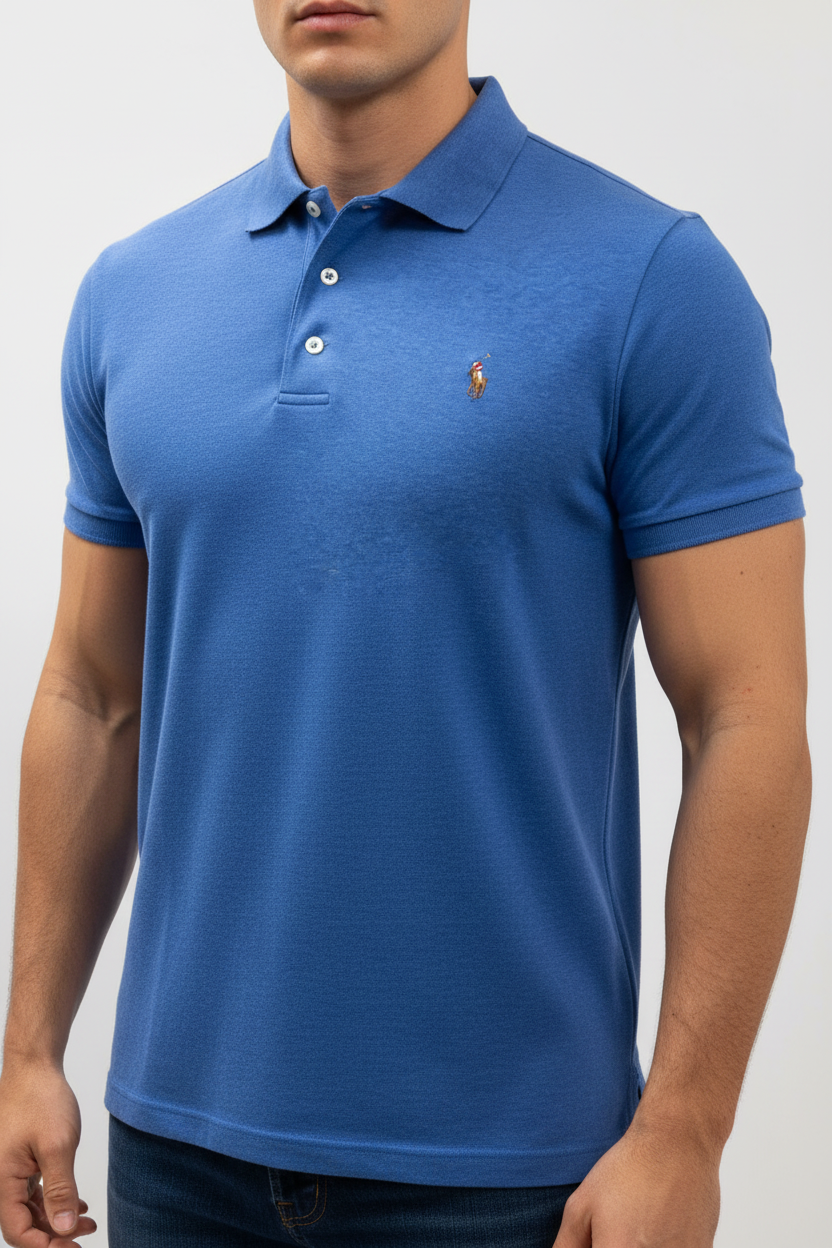Camiseta Polo Ralph Lauren 🏇🏼Tela Pima color azul Talla L Entalle Clásico
