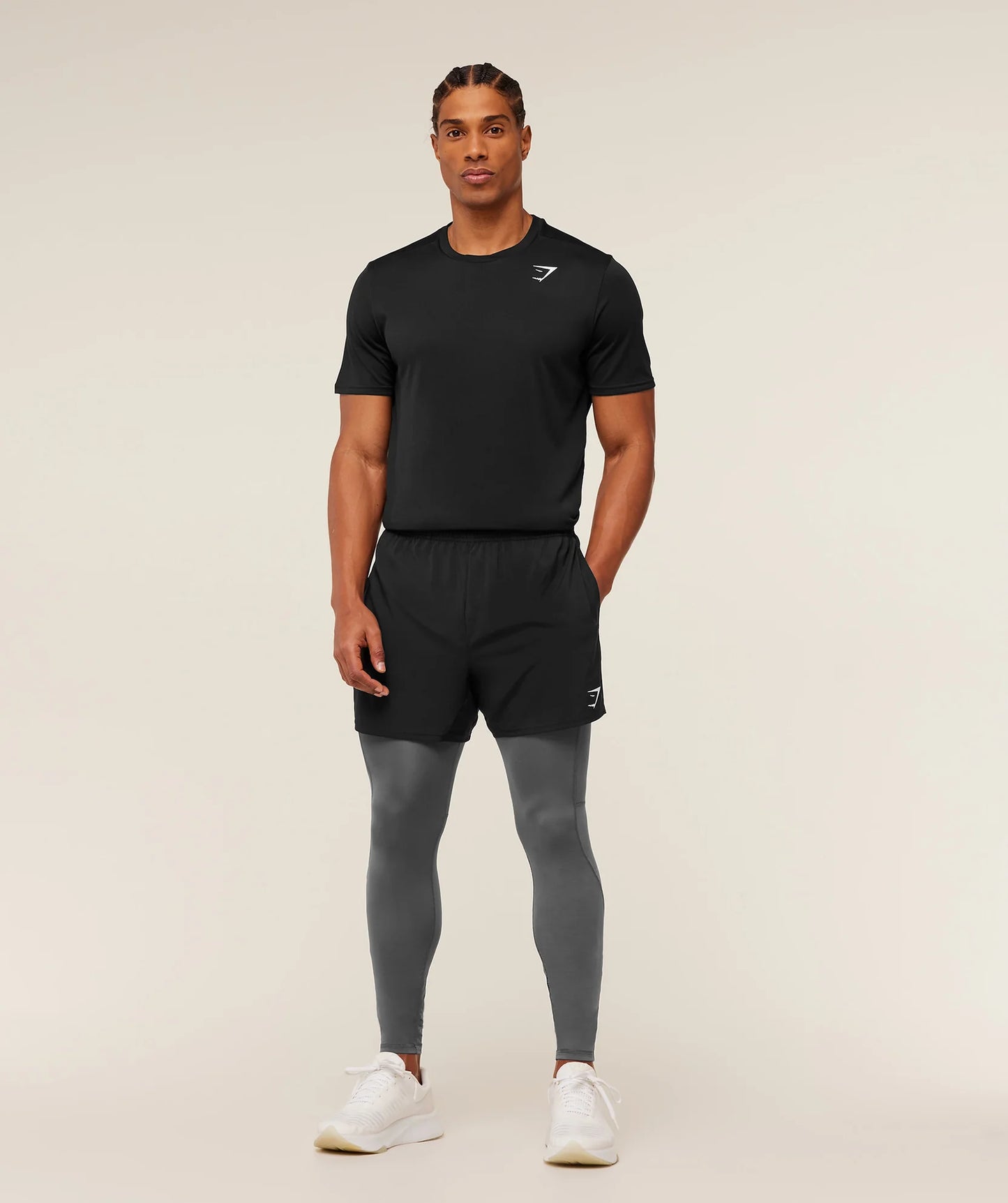 Mallas de entrenamiento Gymshark 🏋🏽 para hombre en Color gris y logo en negro Talla L y XXL