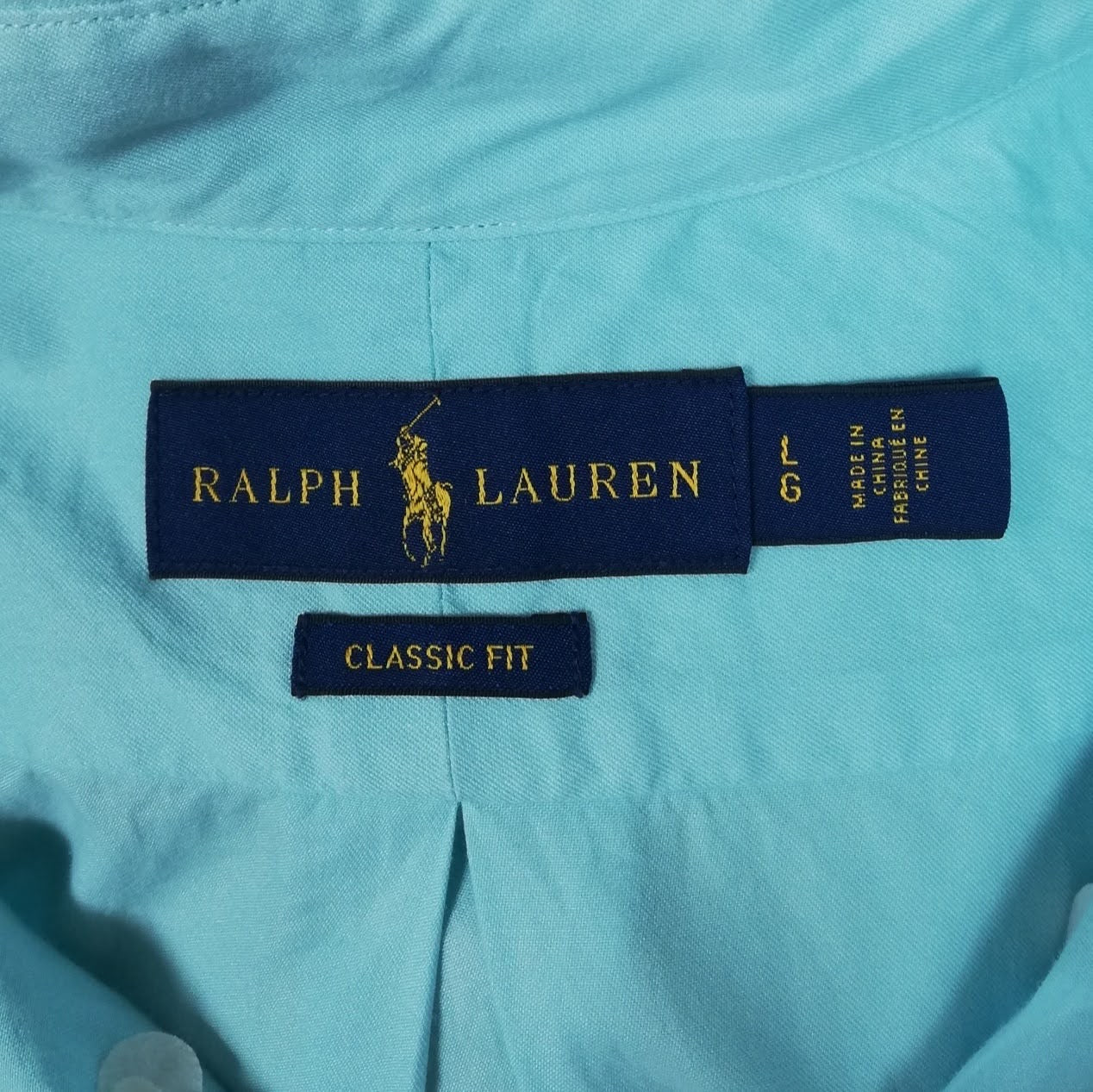 Camisa de botones Polo Ralph Lauren 🏇🏼 Algodon ligero en color turquesa Talla L Entalle Clásico