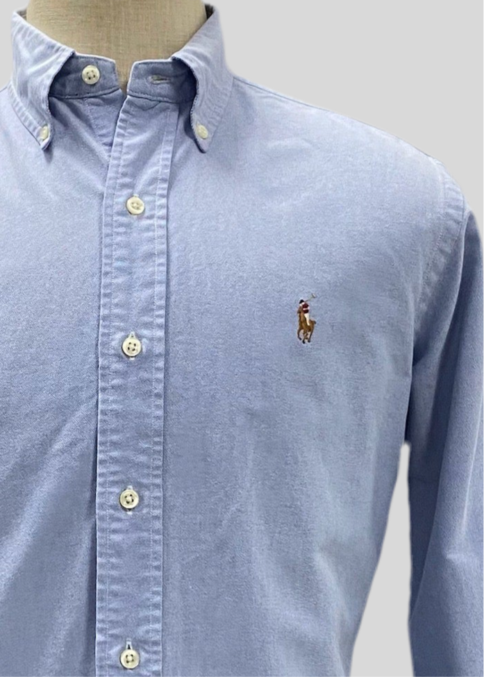 Camisa de botones Polo Ralph Lauren 🏇🏼 Oxford en color celeste Talla S Entalle Clásico (ver descripción)