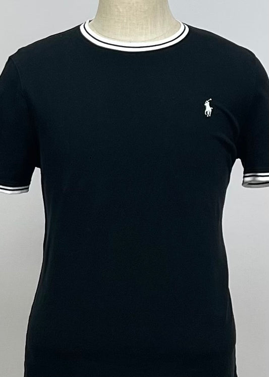 Camiseta cuello Redondo Polo Ralph Lauren 🏇🏼 color negro manga corta Talla Large Entalle Slim Fit