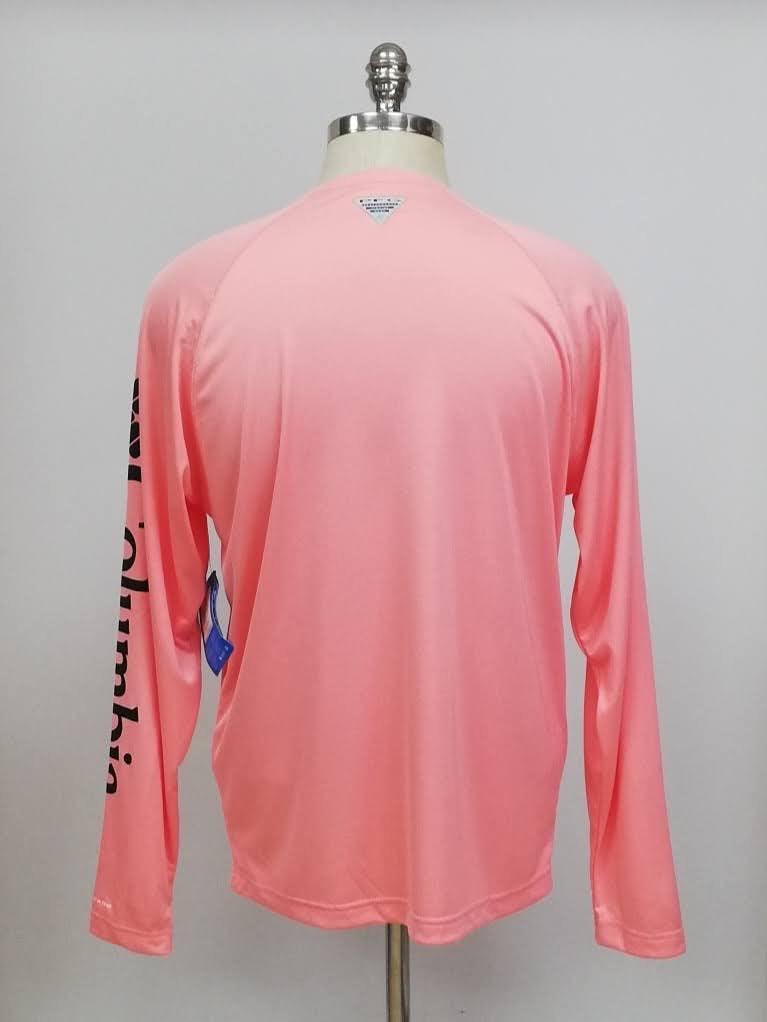 Camiseta cuello redondo Columbia 🔷 color rosado claro manga larga Talla S