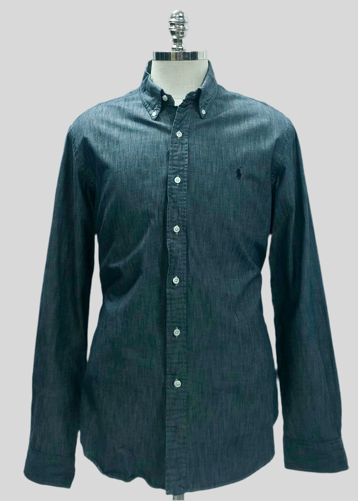 Camisa de botones Polo Ralph Lauren 🏇🏼  en color gris oscuro degradado Talla XL Entalle Slim Fit