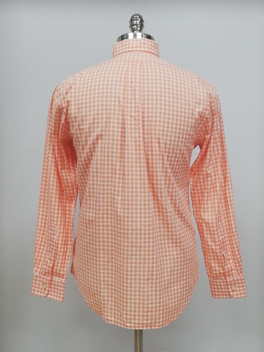 Camisa Vineyard Vines 🐳 de cuadros gingham en color naranja y blanco Talla S Entalle Regular