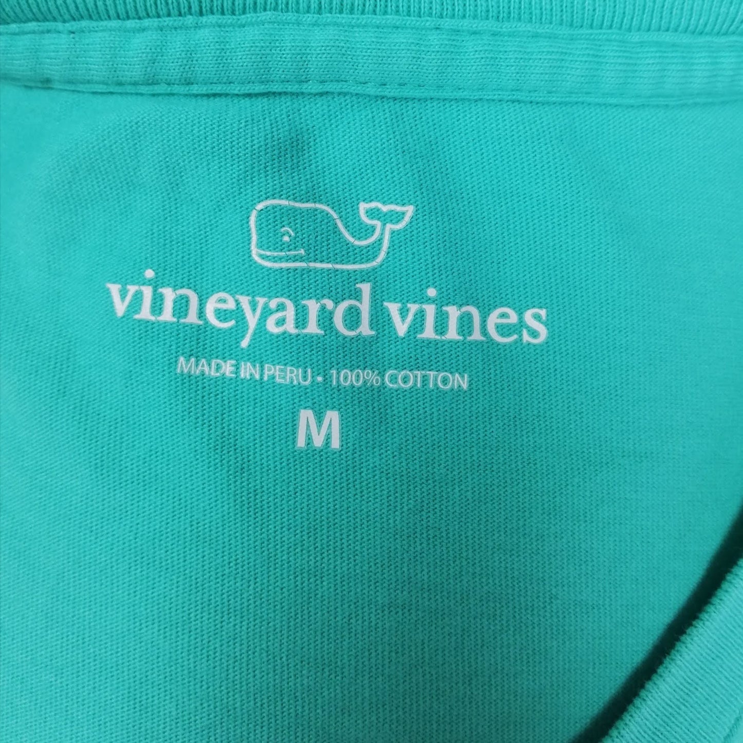 Camiseta de bolsillo Vineyard Vines 🐳 color turquesa con Diseño de ballena en blanco Talla M