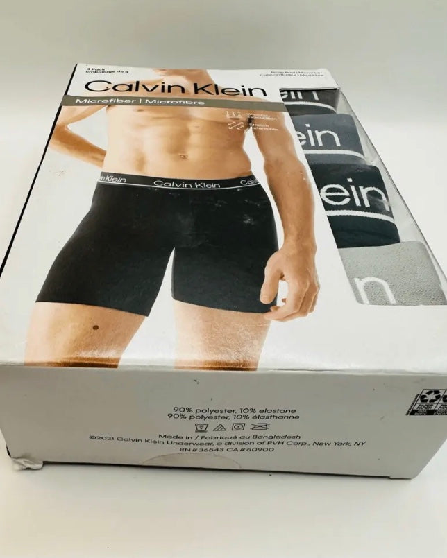 Paquete de 3 Calzoncillos tipo Boxer Calvin Klein de Microfibra - Tela ligera en Talla L