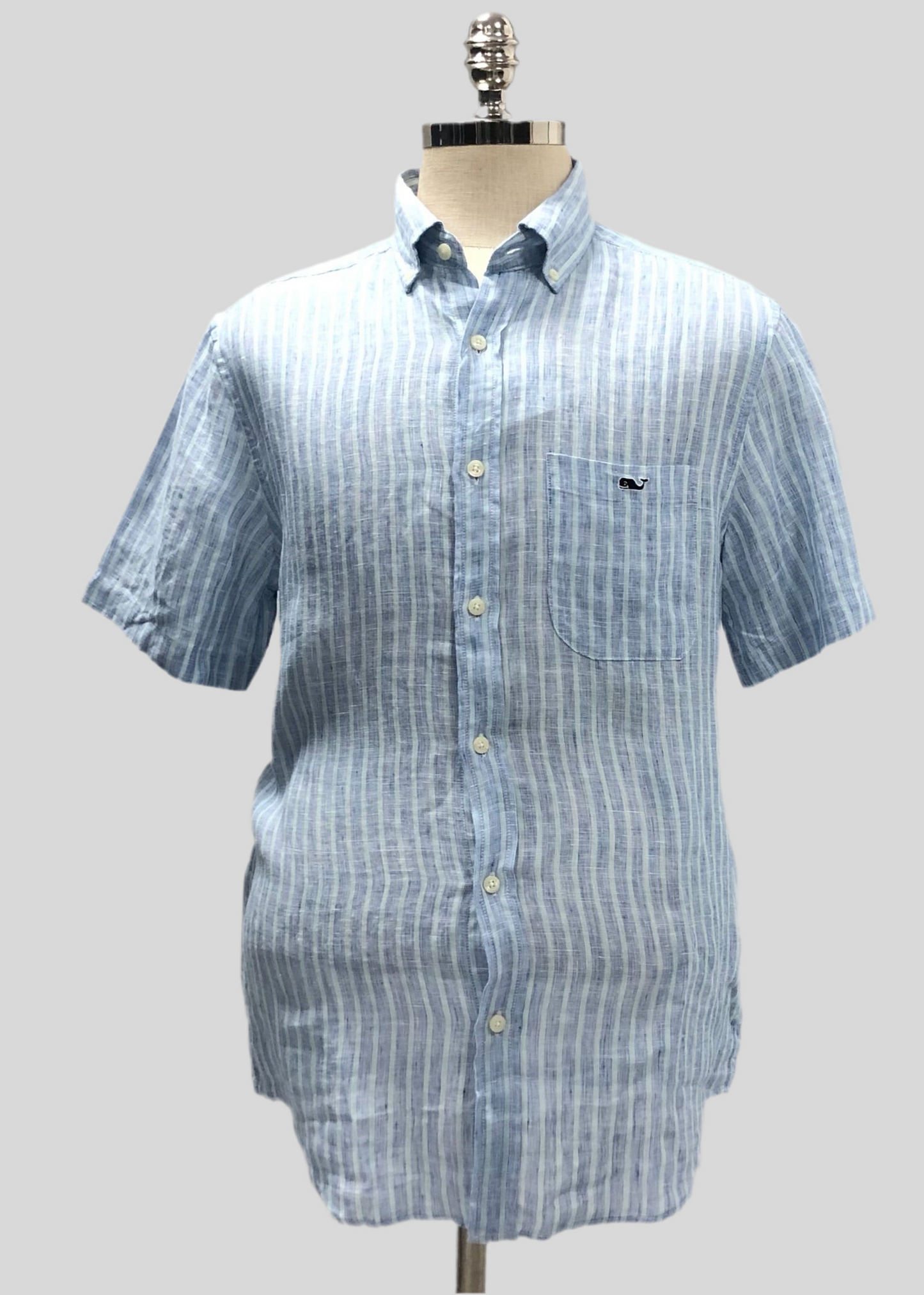 Camisa de lino Vineyard Vines 🐳 de rayas en color celeste y azul Talla M Entalle Clásico