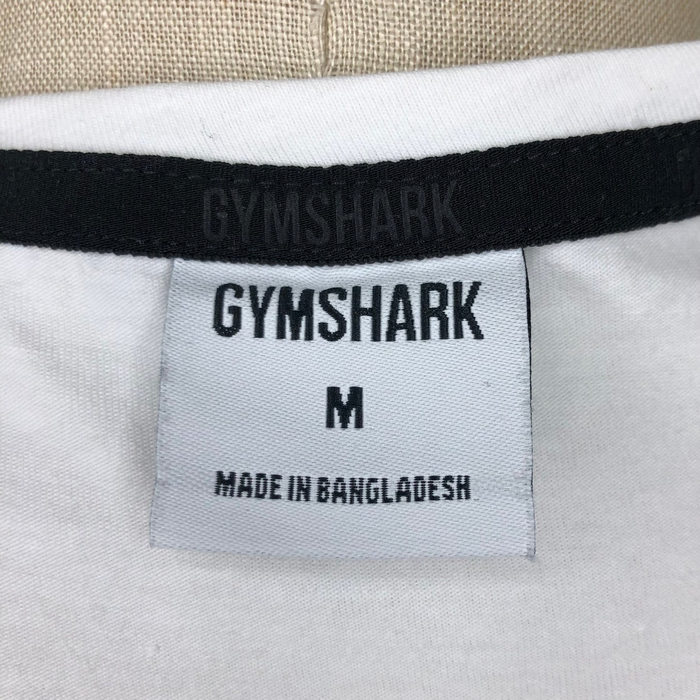 Camiseta cuello redondo Gymshark 🏋🏽 color blanco manga corta Talla M