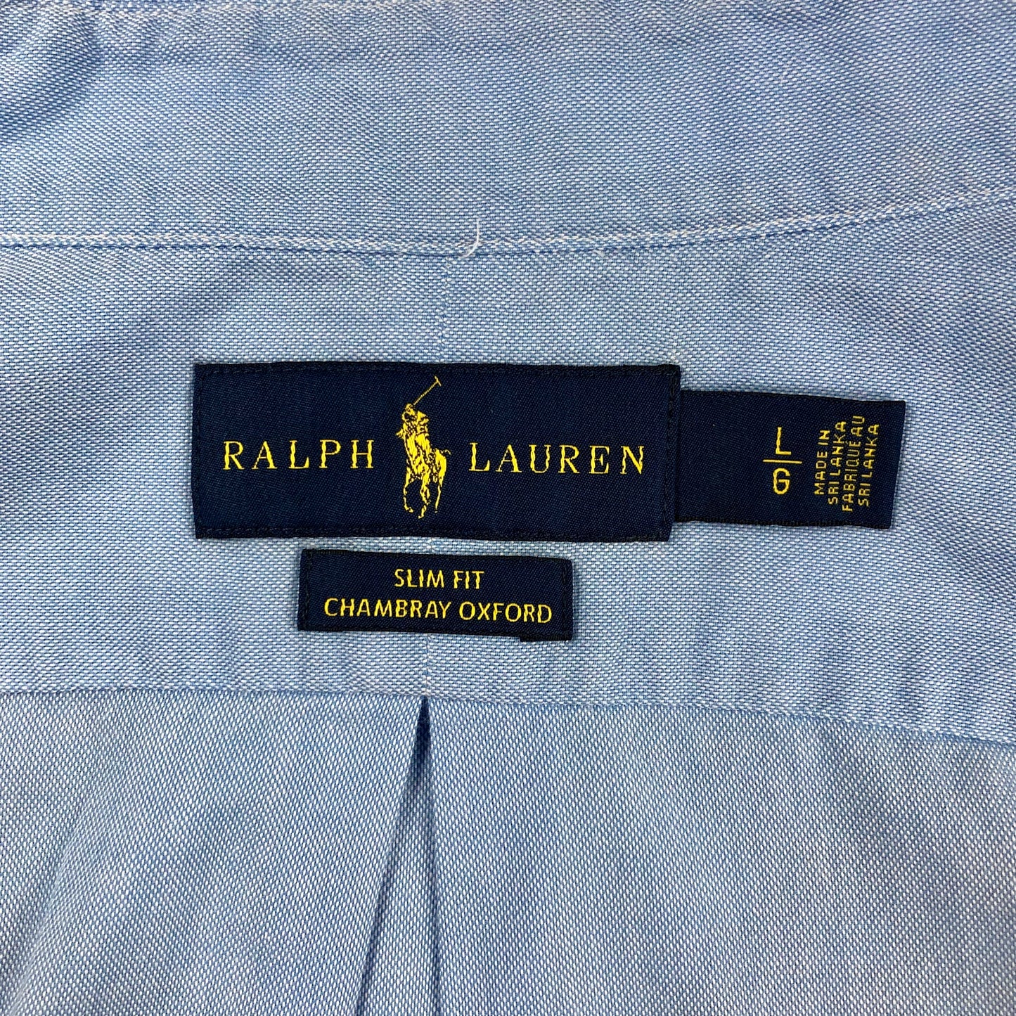 Camisa de botones en color celeste Oxford Polo Ralph Lauren 🏇🏼 Talla L Entalle Slim Fit