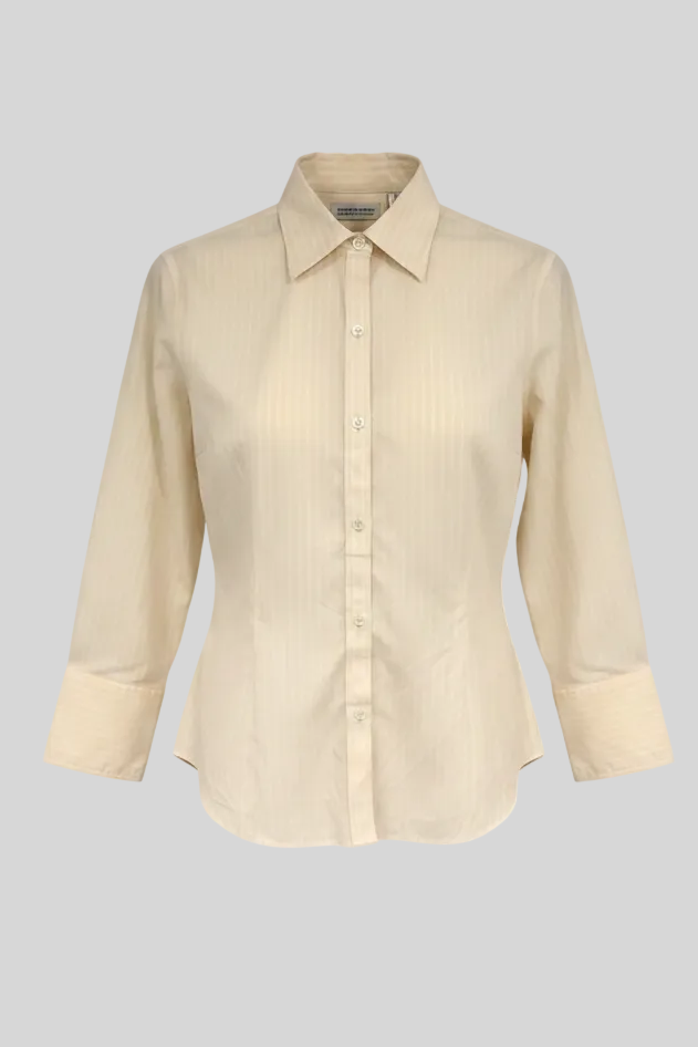 Camisa de mujer Brooks Brothers 🐑 de rayas en color amarillo y blanco Talla S Entalle Regular (ver descripción)