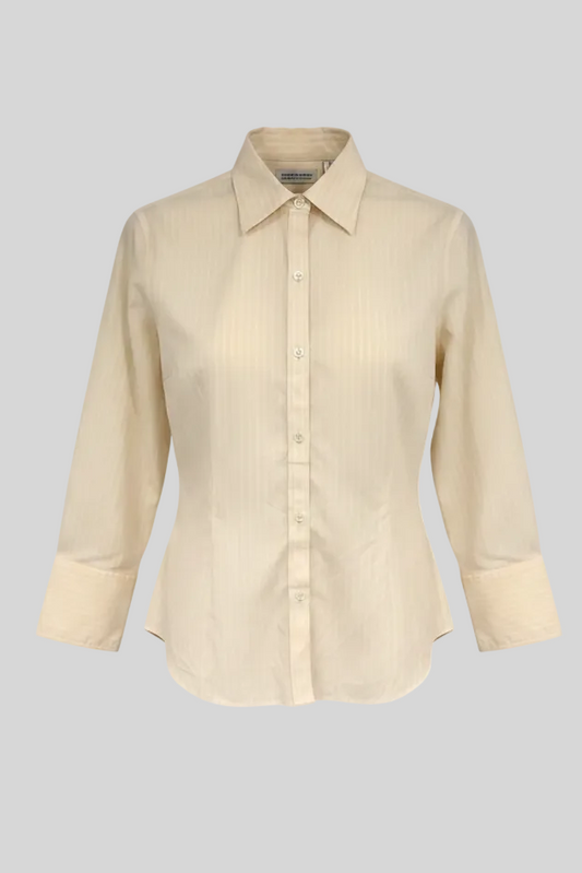 Camisa de mujer Brooks Brothers 🐑 de rayas en color amarillo y blanco Talla S Entalle Regular (ver descripción)
