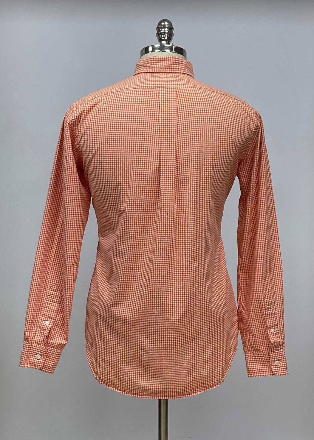 Camisa Polo Ralph Lauren 🏇🏼 con patron de cuadros gingham naranja y blanco Talla L Entalle Slim Fit