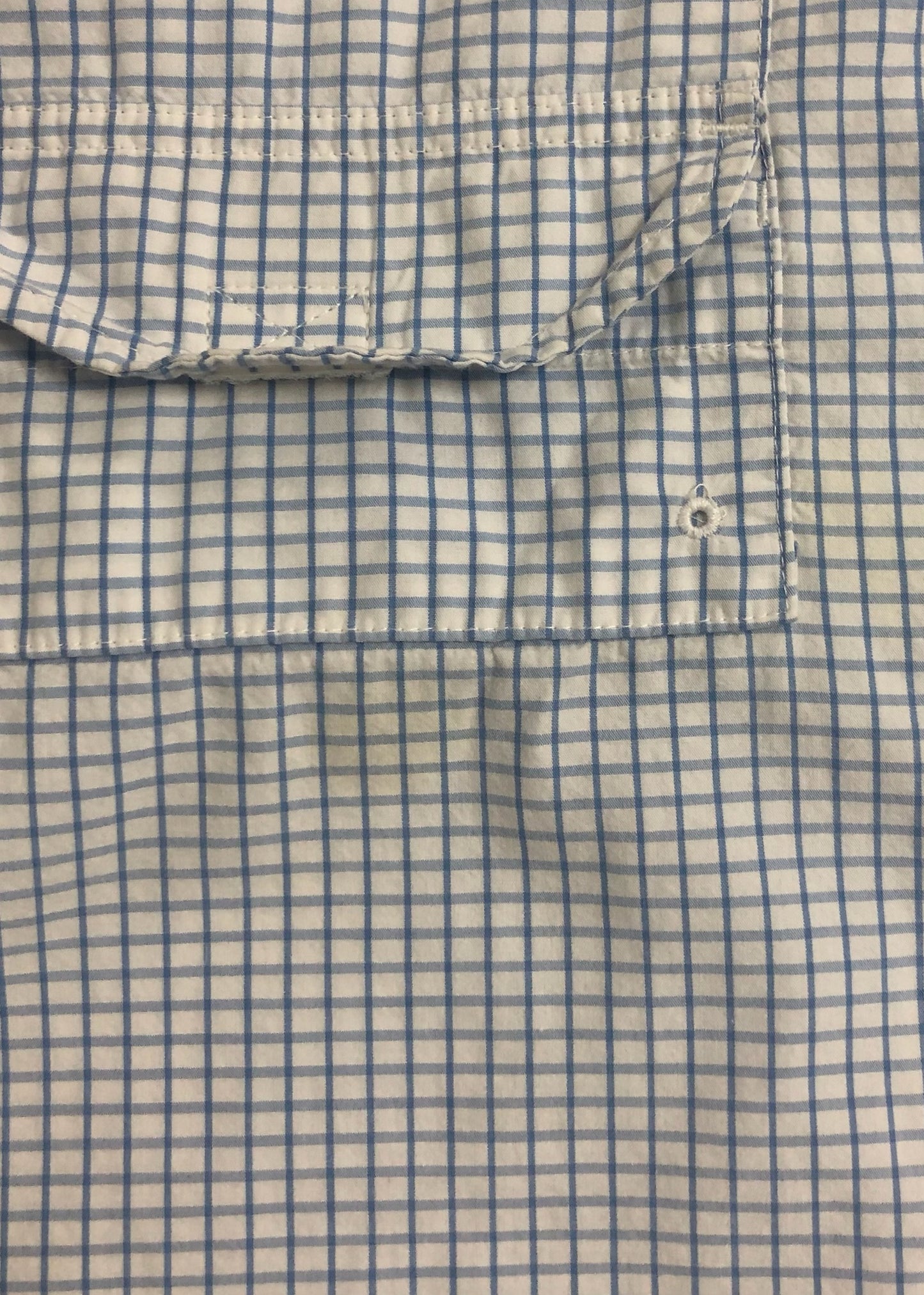 Camisa Columbia 🔹 Modelo Super Bonehead con patrón de cuadros en celeste y blanco Manga larga Talla L (ver descripción)