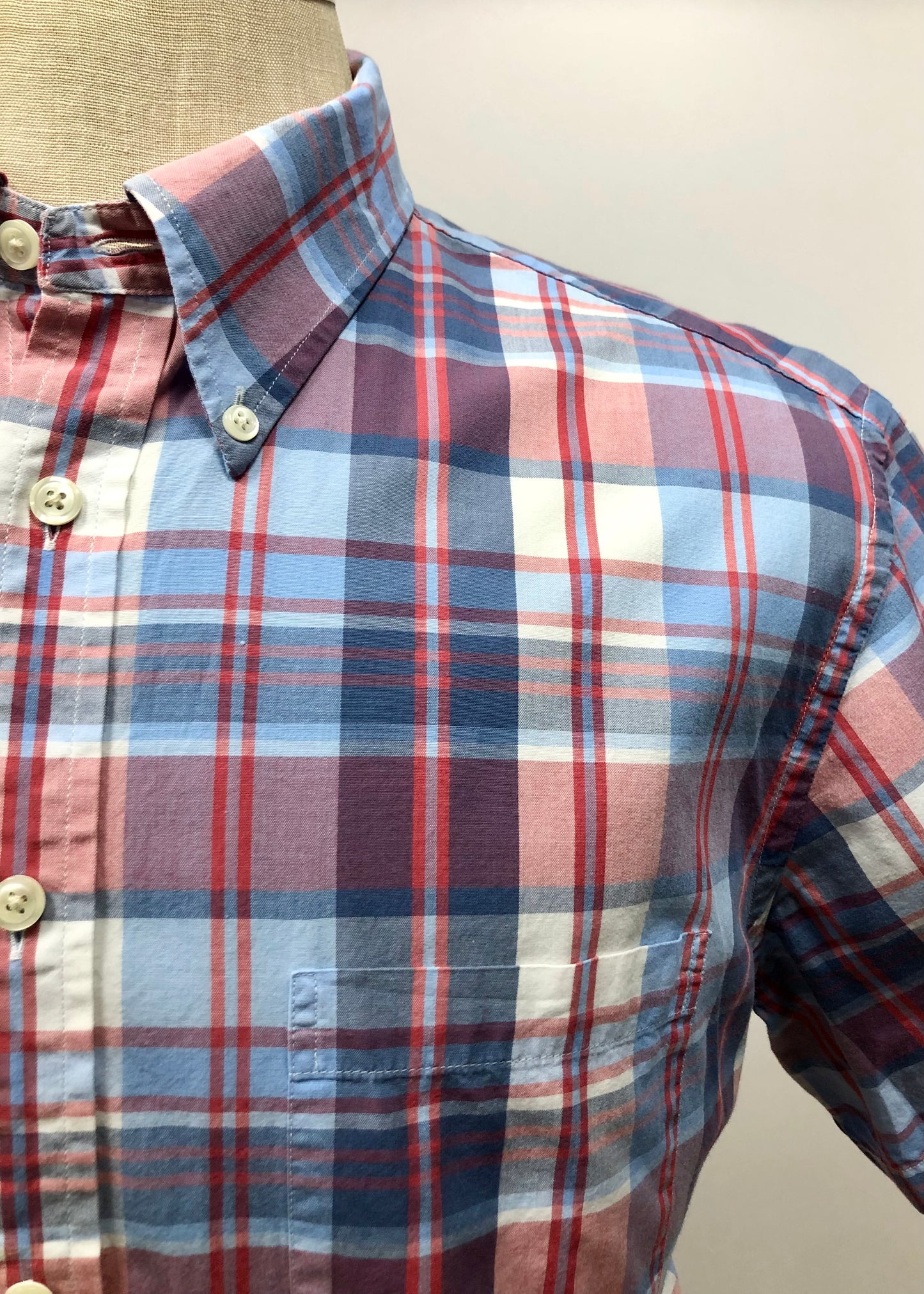 Camisa Brooks Brothers 🐑 de cuadro en rojo, azul y blanco Talla L Entalle Regular
