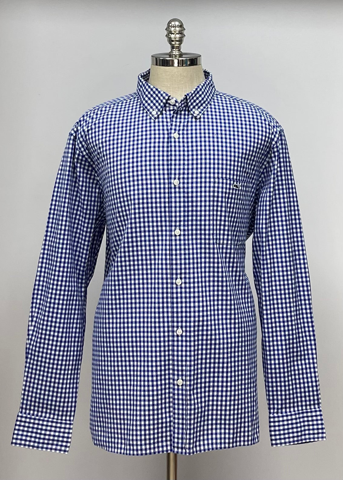 Camisa de botones Vineyard Vines 🐳 con patrón de cuadros gingham en color azul y blanco Talla XXL Entalle Clásico