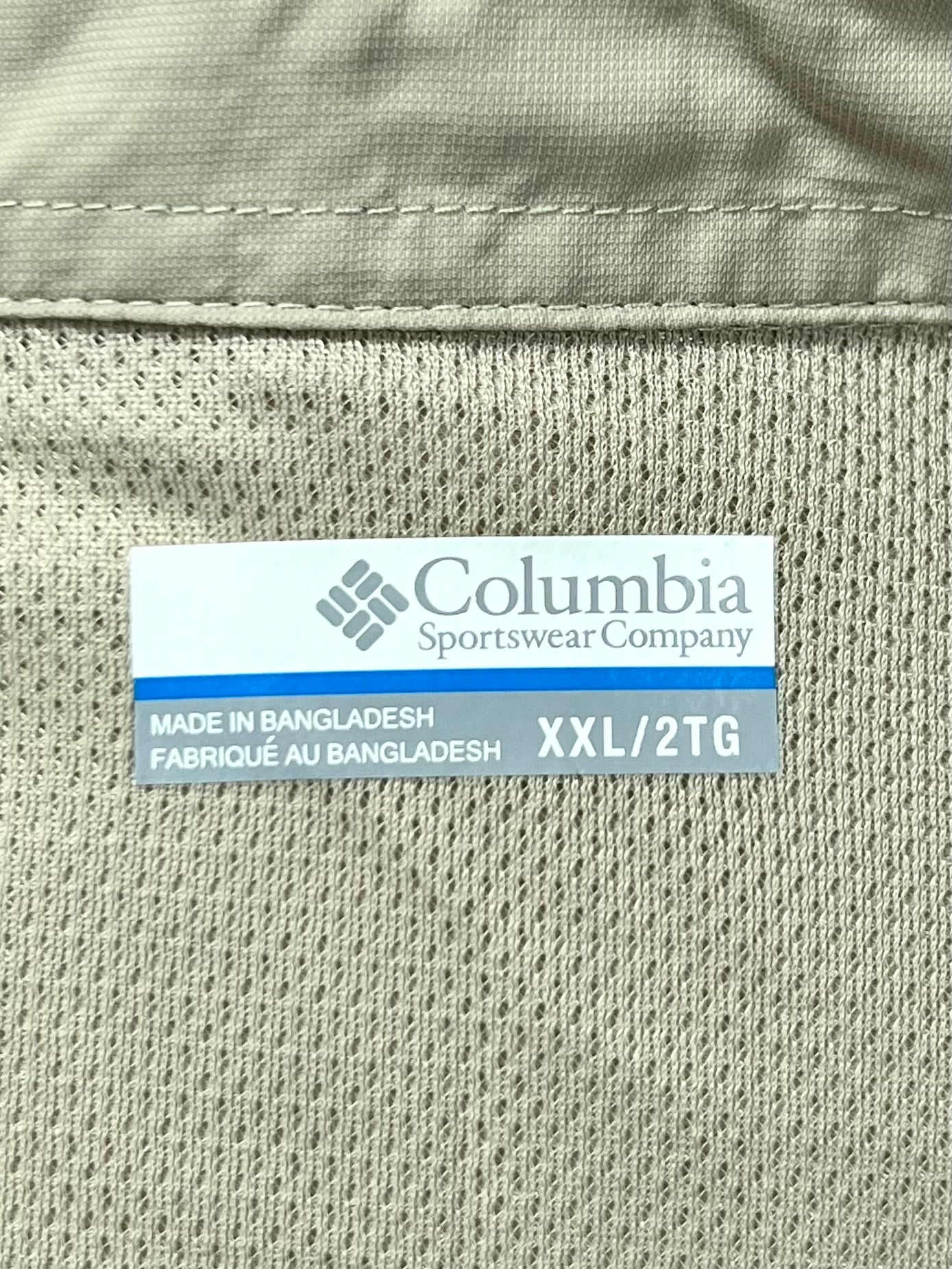 Camisa Columbia 🔹color Kaki con Omni Shade Manga larga Talla XXL