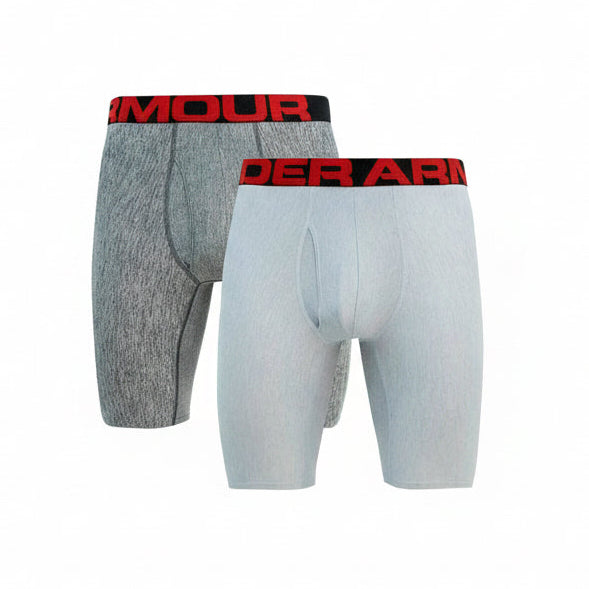 Combo de 2 Boxers Briefs Under Armour 🏋🏽 Tela Performance Tech de 9” de largo color gris Talla XXL