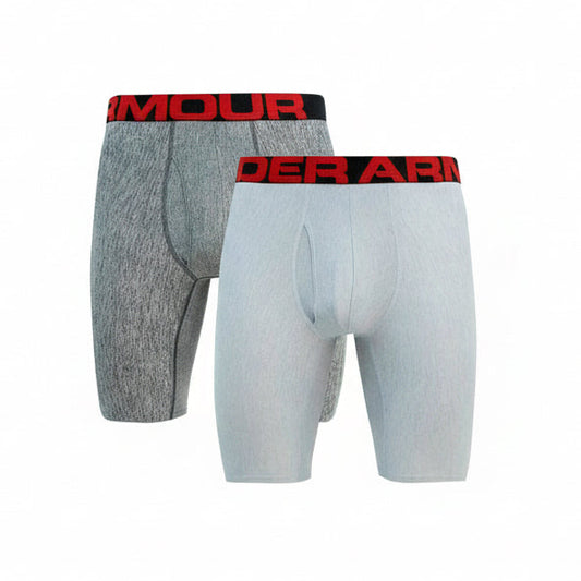 Combo de 2 Boxers Briefs Under Armour 🏋🏽 Tela Performance Tech de 9” de largo color gris Talla XXL