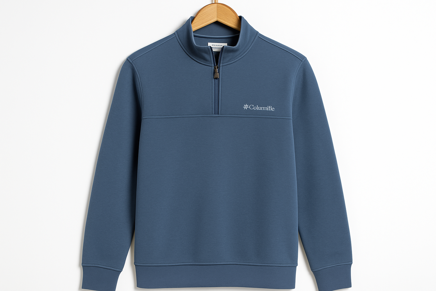 Sueter Jersey Columbia 🔷 color azul grisáceo y logo en color gris Talla S